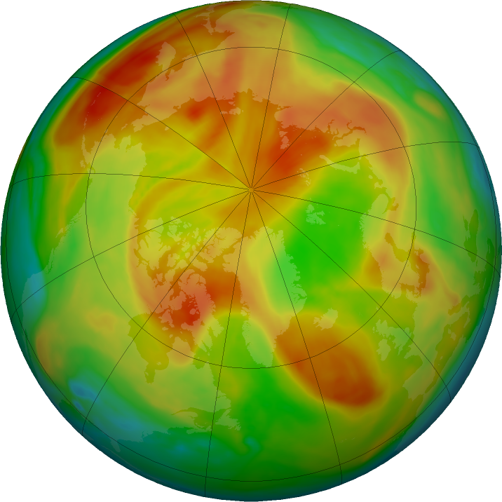 Arctic ozone map for 29 April 2017